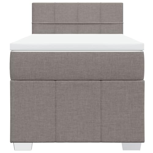 HEFZGDB Boxspringbett mit Matratze Taupe 90x190 cm Stoff Jugendbett Bettgestell Familienbett Doppelbett für Gästezimmer Wohnbereich Schlafzimmer Herberge HEFZGDB Boxspringbett mit Matratze Taupe 90x190 cm Stoff Jugendbett Bettgestell Familienbett Doppelbett für Gästezimmer Wohnbereich Schlafzimmer Herberge von HEFZGDB
