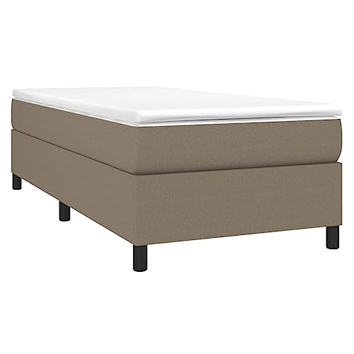 HEFZGDB Boxspringbett mit Matratze Taupe 90x190 cm Stoff Jugendbett Gästebett Familienbett Bettrahmen für Wohnbereich Herberge Gästezimmer Schlafzimmer von HEFZGDB