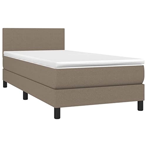 HEFZGDB Boxspringbett mit Matratze Taupe 90x190 cm Stoff Single Bed Bed Frame Einzelbetten Doppelbett für Herberge Schlafzimmer Wohnbereich Gästezimmer HEFZGDB Boxspringbett mit Matratze Taupe 90x190 cm Stoff Single Bed Bed Frame Einzelbetten Doppelbett für Herberge Schlafzimmer Wohnbereich Gästezimmer von HEFZGDB
