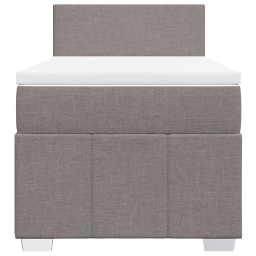 HEFZGDB Boxspringbett mit Matratze Taupe 90x200 cm Stoff Jugendbett Bettgestell Familienbett Doppelbett für Gästezimmer Wohnbereich Schlafzimmer Herberge HEFZGDB Boxspringbett mit Matratze Taupe 90x200 cm Stoff Jugendbett Bettgestell Familienbett Doppelbett für Gästezimmer Wohnbereich Schlafzimmer Herberge von HEFZGDB
