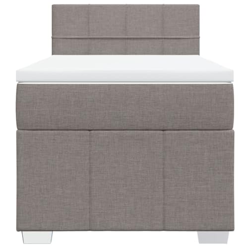 HEFZGDB Boxspringbett mit Matratze Taupe 90x200 cm Stoff Jugendbett Bettgestell Familienbett Doppelbett für Gästezimmer Wohnbereich Schlafzimmer Herberge HEFZGDB Boxspringbett mit Matratze Taupe 90x200 cm Stoff Jugendbett Bettgestell Familienbett Doppelbett für Gästezimmer Wohnbereich Schlafzimmer Herberge von HEFZGDB