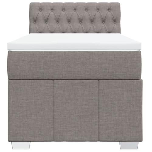 HEFZGDB Boxspringbett mit Matratze Taupe 90x200 cm Stoff Jugendbett Bettgestell Familienbett Doppelbett für Gästezimmer Wohnbereich Schlafzimmer Herberge HEFZGDB Boxspringbett mit Matratze Taupe 90x200 cm Stoff Jugendbett Bettgestell Familienbett Doppelbett für Gästezimmer Wohnbereich Schlafzimmer Herberge von HEFZGDB