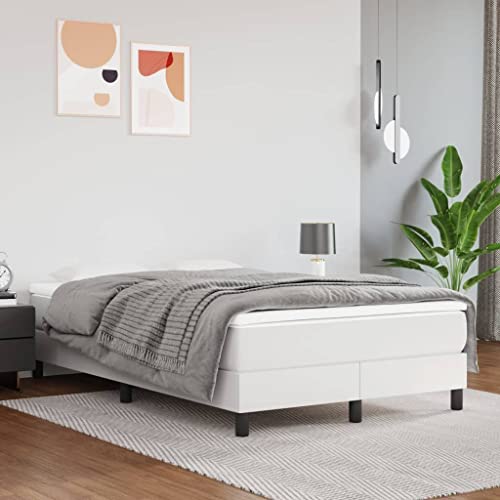 HEFZGDB Boxspringbett mit Matratze Weiß 120x190 cm Kunstleder Guest Bed Gästebett Bettgestell Einzelbetten für Schlafzimmer Gästezimmer Herberge Wohnbereich HEFZGDB Boxspringbett mit Matratze Weiß 120x190 cm Kunstleder Guest Bed Gästebett Bettgestell Einzelbetten für Schlafzimmer Gästezimmer Herberge Wohnbereich von HEFZGDB