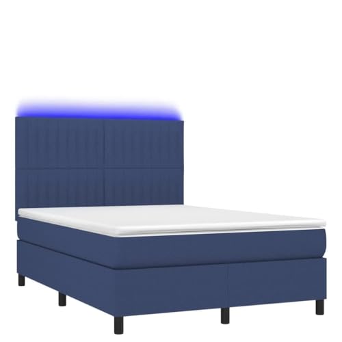 HEFZGDB Boxspringbett mit Matratze & LED Blau 140x200 cm Stoff Daybed Gästebett Bed Frame Bettrahmen für Schlafzimmer Wohnbereich Gästezimmer Herberge HEFZGDB Boxspringbett mit Matratze & LED Blau 140x200 cm Stoff Daybed Gästebett Bed Frame Bettrahmen für Schlafzimmer Wohnbereich Gästezimmer Herberge von HEFZGDB