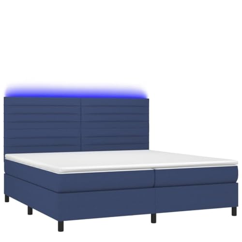 HEFZGDB Boxspringbett mit Matratze & LED Blau 200x200 cm Stoff Daybed Gästebett Bed Frame Bettrahmen für Schlafzimmer Wohnbereich Gästezimmer Herberge HEFZGDB Boxspringbett mit Matratze & LED Blau 200x200 cm Stoff Daybed Gästebett Bed Frame Bettrahmen für Schlafzimmer Wohnbereich Gästezimmer Herberge von HEFZGDB