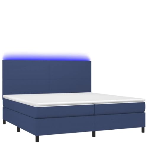 HEFZGDB Boxspringbett mit Matratze & LED Blau 200x200 cm Stoff Daybed Gästebett Bed Frame Bettrahmen für Schlafzimmer Wohnbereich Gästezimmer Herberge HEFZGDB Boxspringbett mit Matratze & LED Blau 200x200 cm Stoff Daybed Gästebett Bed Frame Bettrahmen für Schlafzimmer Wohnbereich Gästezimmer Herberge von HEFZGDB