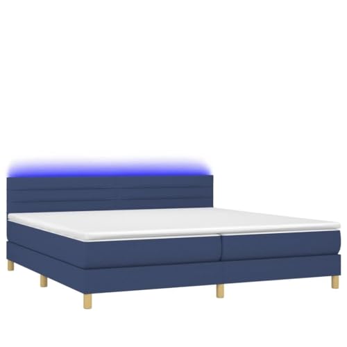 HEFZGDB Boxspringbett mit Matratze & LED Blau 200x200 cm Stoff Jugendbett Gästebett Einzelbetten Doppelbett für Wohnbereich Gästezimmer Schlafzimmer Herberge HEFZGDB Boxspringbett mit Matratze & LED Blau 200x200 cm Stoff Jugendbett Gästebett Einzelbetten Doppelbett für Wohnbereich Gästezimmer Schlafzimmer Herberge von HEFZGDB