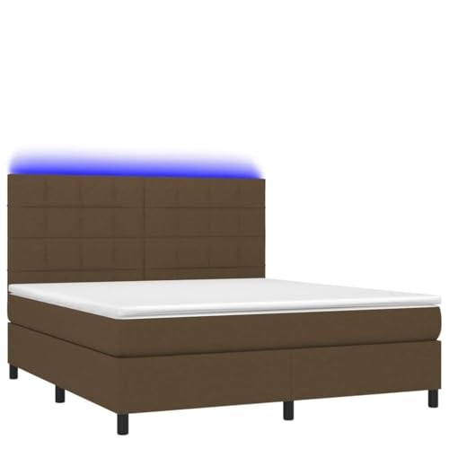 HEFZGDB Boxspringbett mit Matratze & LED Dunkelbraun 180x200 cm Stoff Daybed Gästebett Bed Frame Bettrahmen für Schlafzimmer Wohnbereich Gästezimmer Herberge HEFZGDB Boxspringbett mit Matratze & LED Dunkelbraun 180x200 cm Stoff Daybed Gästebett Bed Frame Bettrahmen für Schlafzimmer Wohnbereich Gästezimmer Herberge von HEFZGDB