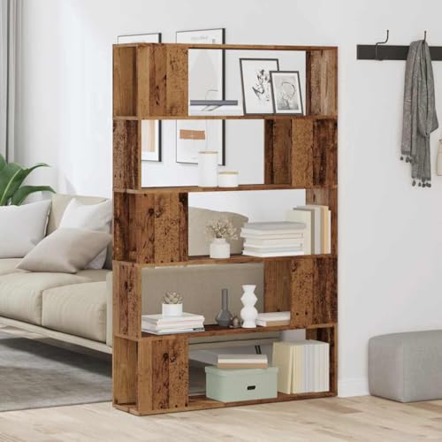HEFZGDB Bücherregal/Raumteiler Altholz-Optik 100x24x155 cm Küchenregal Cd Regal Mehrzweckschrank Vitrine für Wohnbereich Büro Arbeitszimmer Bibliothek von HEFZGDB