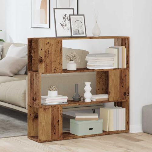 HEFZGDB Bücherregal/Raumteiler Altholz-Optik 100x24x94 cm Regal Schlafzimmer Cd Regal Aktenschrank Mehrzweckschrank für Bibliothek Wohnbereich Arbeitszimmer Büro von HEFZGDB