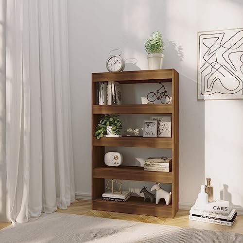 HEFZGDB Bücherregal/Raumteiler Braun Eichen-Optik 80x30x135 cm Allzweckschrank Cd Regal Regale Küchenschrank für Arbeitszimmer Büro Schlafzimmer Wohnbereich von HEFZGDB