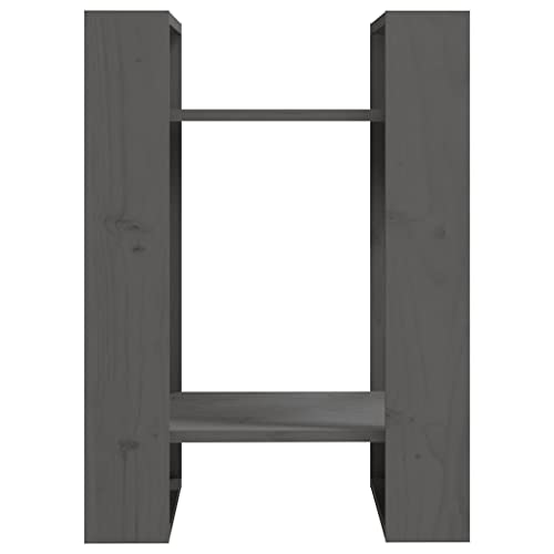 HEFZGDB Bücherregal/Raumteiler Grau 41x35x57 cm Massivholz Kiefer Regal Schlafzimmer Cd Regal Aktenschrank Mehrzweckschrank für Wohnbereich Schlafzimmer Bibliothek Arbeitszimmer von HEFZGDB