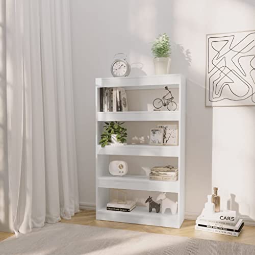 HEFZGDB Bücherregal/Raumteiler Hochglanz-Weiß 80x30x135cm Holzwerkstoff Allzweckschrank Cd Regal Regale Küchenschrank für Arbeitszimmer Büro Schlafzimmer Wohnbereich von HEFZGDB