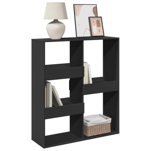 HEFZGDB Bücherregal/Raumteiler Schwarz 100x33x115 cm Büroregal Bücherregal Klein Cd Regal Küchenschrank für Wohnbereich Bibliothek Schlafzimmer Büro von HEFZGDB