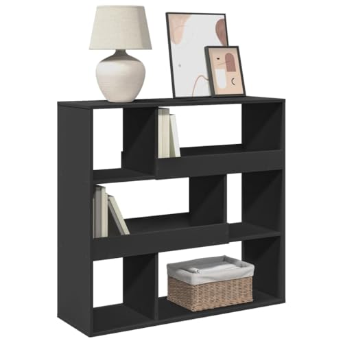 HEFZGDB Bücherregal/Raumteiler Schwarz 100x33x94,5 cm Küchenregal Cd Regal Regale Vitrine für Bibliothek Wohnbereich Arbeitszimmer Schlafzimmer von HEFZGDB