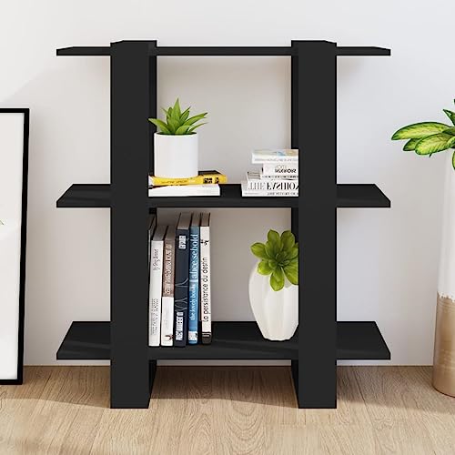 HEFZGDB Bücherregal/Raumteiler Schwarz 80x30x87 cm Vitrine Cd Regal Apothekerschrank Küche Küchenschrank für Wohnbereich Bibliothek Schlafzimmer Büro von HEFZGDB
