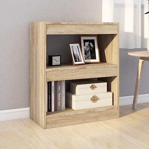 HEFZGDB Bücherregal/Raumteiler Sonoma-Eiche 60x30x72 cm Bücherwagen Cd Regal Regale Apothekerschrank Küche für Wohnbereich Arbeitszimmer Büro Schlafzimmer von HEFZGDB