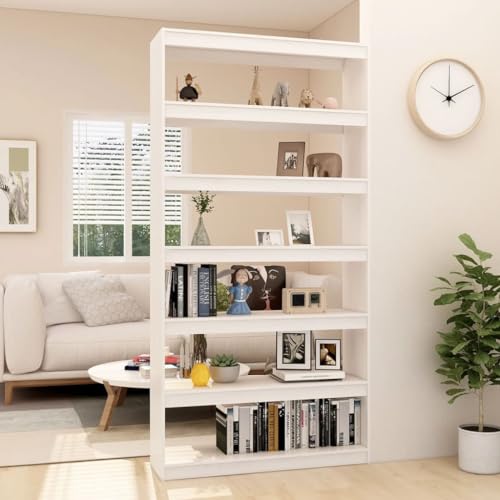 HEFZGDB Bücherregal/Raumteiler Weiß 100x30x200 cm Kiefer Massivholz Regal Schlafzimmer Bücherregal Klein Cd Regal Apothekerschrank Küche für Arbeitszimmer Wohnbereich Schlafzimmer Büro HEFZGDB Bücherregal/Raumteiler Weiß 100x30x200 cm Kiefer Massivholz Regal Schlafzimmer Bücherregal Klein Cd Regal Apothekerschrank Küche für Arbeitszimmer Wohnbereich Schlafzimmer Büro von HEFZGDB