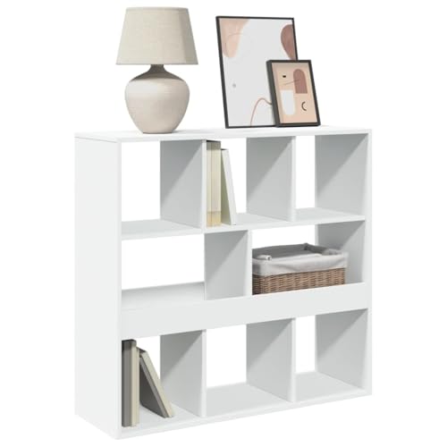HEFZGDB Bücherregal/Raumteiler Weiß 100x33x94,5 cm Regal Wohnzimmer Stehend Bücherregal Klein Cd Regal Mehrzweckschrank für Büro Wohnbereich Schlafzimmer Arbeitszimmer von HEFZGDB