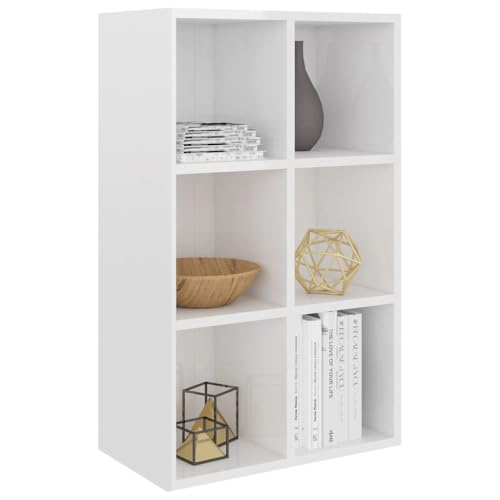 HEFZGDB Bücherregal/Sideboard Hochglanz-Weiß 66x30x98 cm Holzwerkstoff Vitrine Cd Regal Apothekerschrank Küche Küchenschrank für Wohnbereich Arbeitszimmer Büro Bibliothek von HEFZGDB