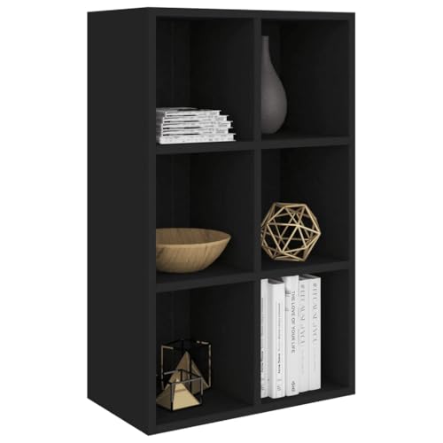 HEFZGDB Bücherregal/Sideboard Schwarz 66x30x98 cm Holzwerkstoff Vitrine Cd Regal Apothekerschrank Küche Küchenschrank für Wohnbereich Arbeitszimmer Büro Bibliothek von HEFZGDB
