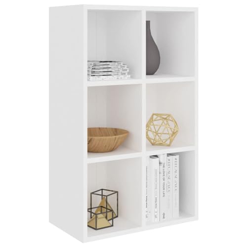 HEFZGDB Bücherregal/Sideboard Weiß 66x30x98 cm Holzwerkstoff Vitrine Cd Regal Apothekerschrank Küche Küchenschrank für Wohnbereich Arbeitszimmer Büro Bibliothek von HEFZGDB