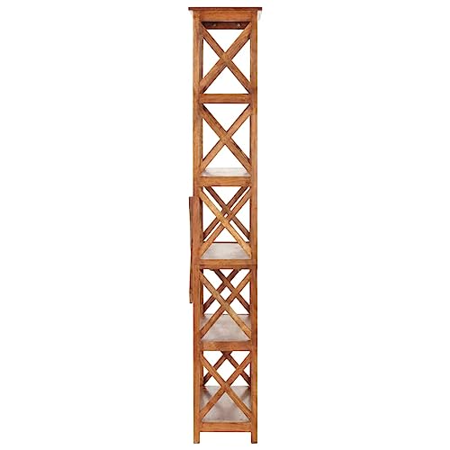 HEFZGDB Bücherregal 100x30x180 cm Massivholz mit Honigfarbenem Finish Regal Wohnzimmer Stehend Bücherregal Klein Aktenschrank Mehrzweckschrank für Bibliothek Arbeitszimmer Büro Wohnbereich von HEFZGDB