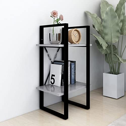 HEFZGDB Bücherregal 2 Fächer Betongrau 40x30x70 cm Holzwerkstoff Vitrine Cd Regal Apothekerschrank Küche Küchenschrank für Arbeitszimmer Schlafzimmer Bibliothek Wohnbereich von HEFZGDB