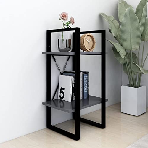 HEFZGDB Bücherregal 2 Fächer Grau 40x30x70 cm Holzwerkstoff Vitrine Cd Regal Apothekerschrank Küche Küchenschrank für Arbeitszimmer Schlafzimmer Bibliothek Wohnbereich von HEFZGDB