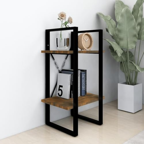 HEFZGDB Bücherregal 2 Fächer Räuchereiche 40x30x70 cm Holzwerkstoff Vitrine Cd Regal Apothekerschrank Küche Küchenschrank für Arbeitszimmer Schlafzimmer Bibliothek Wohnbereich von HEFZGDB
