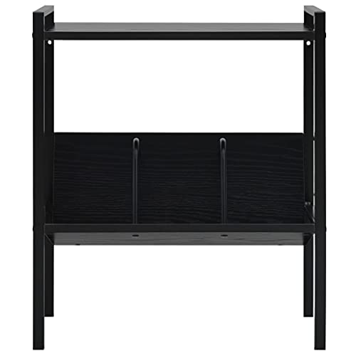 HEFZGDB Bücherregal 2 Regalböden Schwarz 52x28x59 cm Holzwerkstoff Küchenregal Aktenschrank Regale Vitrine für Büro Bibliothek Wohnbereich Arbeitszimmer von HEFZGDB