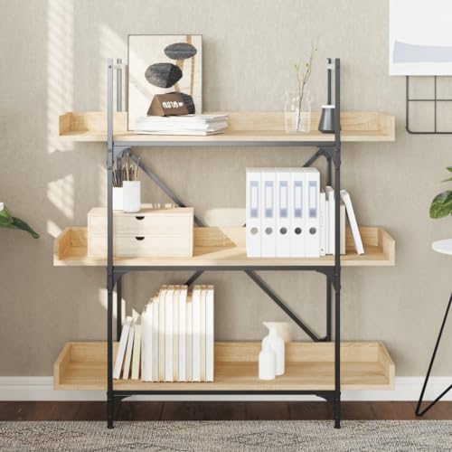 HEFZGDB Bücherregal 3 Böden Sonoma-Eiche 100x33x108,5 cm Holzwerkstoff Büroregal Bücherregal Klein Aktenschrank Apothekerschrank Küche für Bibliothek Wohnbereich Büro Schlafzimmer HEFZGDB Bücherregal 3 Böden Sonoma-Eiche 100x33x108,5 cm Holzwerkstoff Büroregal Bücherregal Klein Aktenschrank Apothekerschrank Küche für Bibliothek Wohnbereich Büro Schlafzimmer von HEFZGDB