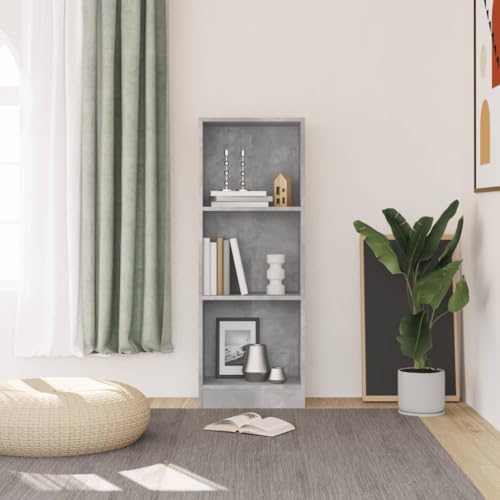 HEFZGDB Bücherregal 3 Fächer Betongrau 40x24x109 cm Holzwerkstoff Regal Schlafzimmer Bücherregal Klein Aktenschrank Apothekerschrank Küche für Arbeitszimmer Wohnbereich Bibliothek Schlafzimmer HEFZGDB Bücherregal 3 Fächer Betongrau 40x24x109 cm Holzwerkstoff Regal Schlafzimmer Bücherregal Klein Aktenschrank Apothekerschrank Küche für Arbeitszimmer Wohnbereich Bibliothek Schlafzimmer von HEFZGDB