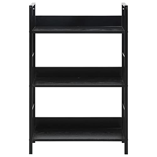 HEFZGDB Bücherregal 3 Regalböden Schwarz 60×27,6×90,5 cm Holzwerkstoff Regal Schlafzimmer Cd Regal Aktenschrank Mehrzweckschrank für Schlafzimmer Büro Arbeitszimmer Wohnbereich von HEFZGDB