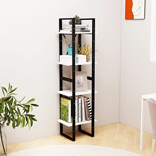 HEFZGDB Bücherregal 4 Böden Weiß 40x30x140 cm Massivholz Kiefer Vitrine Cd Regal Apothekerschrank Küche Küchenschrank für Arbeitszimmer Schlafzimmer Bibliothek Wohnbereich von HEFZGDB