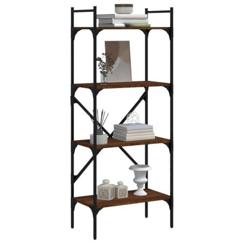 HEFZGDB Bücherregal 4 Fächer Braun Eiche 56x31,5x138,5 cm Holzwerkstoff Regal Schlafzimmer Bücherregal Klein Aktenschrank Apothekerschrank Küche für Büro Wohnbereich Bibliothek Schlafzimmer HEFZGDB Bücherregal 4 Fächer Braun Eiche 56x31,5x138,5 cm Holzwerkstoff Regal Schlafzimmer Bücherregal Klein Aktenschrank Apothekerschrank Küche für Büro Wohnbereich Bibliothek Schlafzimmer von HEFZGDB