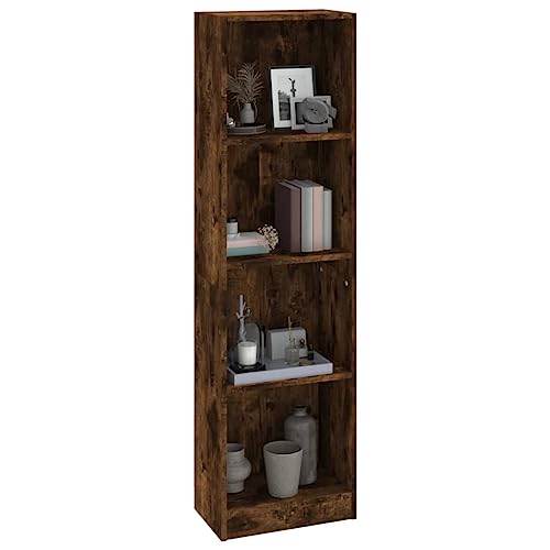HEFZGDB Bücherregal 4 Fächer Räuchereiche 40x24x143 cm Holzwerkstoff Regal Schlafzimmer Bücherregal Klein Aktenschrank Apothekerschrank Küche für Arbeitszimmer Wohnbereich Bibliothek Schlafzimmer HEFZGDB Bücherregal 4 Fächer Räuchereiche 40x24x143 cm Holzwerkstoff Regal Schlafzimmer Bücherregal Klein Aktenschrank Apothekerschrank Küche für Arbeitszimmer Wohnbereich Bibliothek Schlafzimmer von HEFZGDB