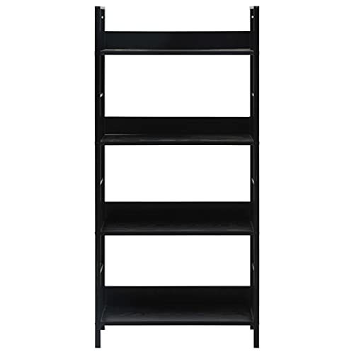 HEFZGDB Bücherregal 4 Regalböden Schwarz 60×27,6×124,5 cm Holzwerkstoff Regal Schlafzimmer Cd Regal Aktenschrank Mehrzweckschrank für Schlafzimmer Büro Arbeitszimmer Wohnbereich HEFZGDB Bücherregal 4 Regalböden Schwarz 60×27,6×124,5 cm Holzwerkstoff Regal Schlafzimmer Cd Regal Aktenschrank Mehrzweckschrank für Schlafzimmer Büro Arbeitszimmer Wohnbereich von HEFZGDB