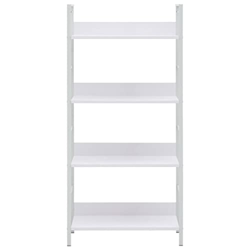 HEFZGDB Bücherregal 4 Regalböden Weiß 60×27,6×124,5 cm Holzwerkstoff Regal Schlafzimmer Cd Regal Aktenschrank Mehrzweckschrank für Schlafzimmer Büro Arbeitszimmer Wohnbereich von HEFZGDB