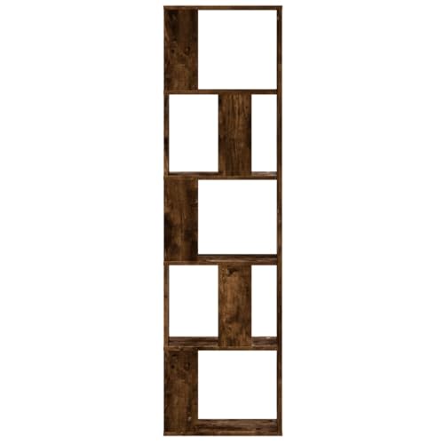 HEFZGDB Bücherregal 5 Böden Räuchereiche 45x23,5x162,5 cm Holzwerkstoff Regal Schlafzimmer Bücherregal Klein Aktenschrank Mehrzweckschrank für Schlafzimmer Bibliothek Büro Arbeitszimmer von HEFZGDB