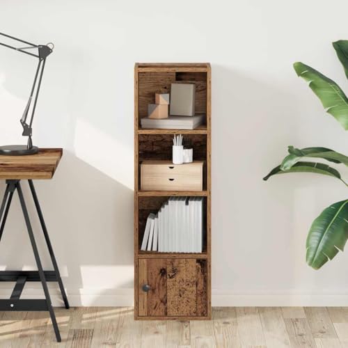 HEFZGDB Bücherregal Altholz-Optik 31x24x102 cm Holzwerkstoff Regal Schlafzimmer Cd Regal Aktenschrank Regale für Schlafzimmer Bibliothek Büro Wohnbereich von HEFZGDB
