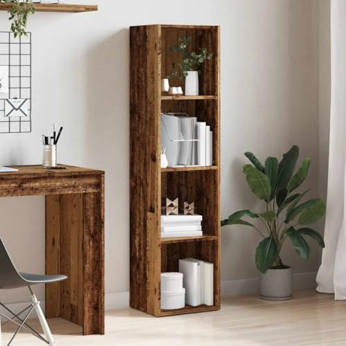 HEFZGDB Bücherregal Altholz-Optik 36×30×143 cm Holzwerkstoff Vitrine Cd Regal Apothekerschrank Küche Küchenschrank für Wohnbereich Arbeitszimmer Büro Bibliothek von HEFZGDB