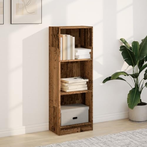 HEFZGDB Bücherregal Altholz-Optik 40x24x109 cm Holzwerkstoff Allzweckschrank Bücherregal Klein Regale Vitrine für Büro Wohnbereich Arbeitszimmer Schlafzimmer von HEFZGDB