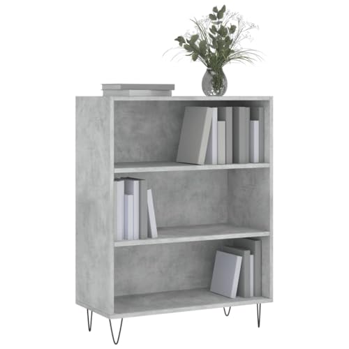 HEFZGDB Bücherregal Betongrau 69,5x32,5x90 cm Holzwerkstoff Regal Schlafzimmer Cd Regal Aktenschrank Mehrzweckschrank für Wohnbereich Bibliothek Schlafzimmer Arbeitszimmer von HEFZGDB