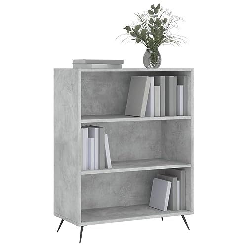 HEFZGDB Bücherregal Betongrau 69,5x32,5x90 cm Holzwerkstoff Regal Wohnzimmer Stehend Bücherregal Klein Cd Regal Mehrzweckschrank für Schlafzimmer Arbeitszimmer Bibliothek Wohnbereich von HEFZGDB