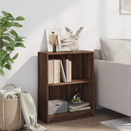 HEFZGDB Bücherregal Braun Eichen-Optik 60x24x76 cm Holzwerkstoff Allzweckschrank Bücherregal Klein Regale Vitrine für Büro Wohnbereich Arbeitszimmer Schlafzimmer von HEFZGDB