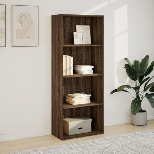 HEFZGDB Bücherregal Braun Eichen-Optik 60x30x152 cm Holzwerkstoff Vitrine Regale Mehrzweckschrank Apothekerschrank Küche für Wohnbereich Arbeitszimmer Bibliothek Büro von HEFZGDB