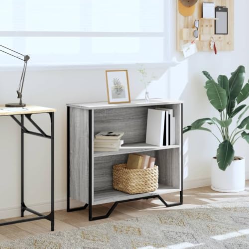 HEFZGDB Bücherregal Grau Sonoma 80x31x74,5 cm Holzwerkstoff Allzweckschrank Cd Regal Aktenschrank Vitrine für Schlafzimmer Wohnbereich Arbeitszimmer Büro von HEFZGDB
