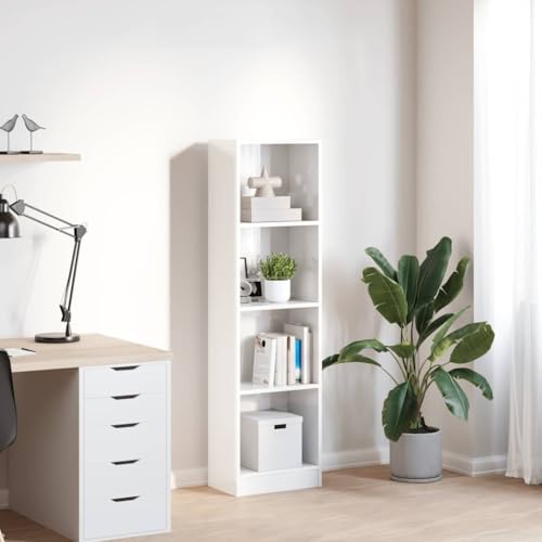 HEFZGDB Bücherregal Hochglanz-Weiß 40x24x143 cm Holzwerkstoff Allzweckschrank Bücherregal Klein Regale Vitrine für Büro Wohnbereich Arbeitszimmer Schlafzimmer HEFZGDB Bücherregal Hochglanz-Weiß 40x24x143 cm Holzwerkstoff Allzweckschrank Bücherregal Klein Regale Vitrine für Büro Wohnbereich Arbeitszimmer Schlafzimmer von HEFZGDB