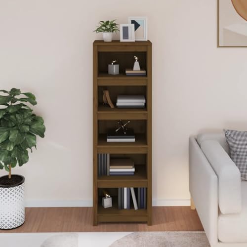 HEFZGDB Bücherregal Honigbraun 50x35x154 cm Massivholz Kiefer Allzweckschrank Cd Regal Aktenschrank Vitrine für Wohnbereich Bibliothek Arbeitszimmer Büro von HEFZGDB